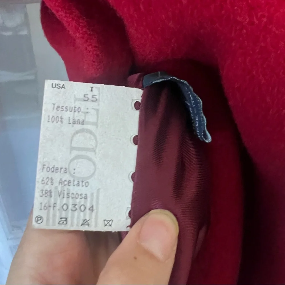 Beautiful Red Vintage-style Coat out of wonderful soft wool, made in Italy - Picture 6 of 12